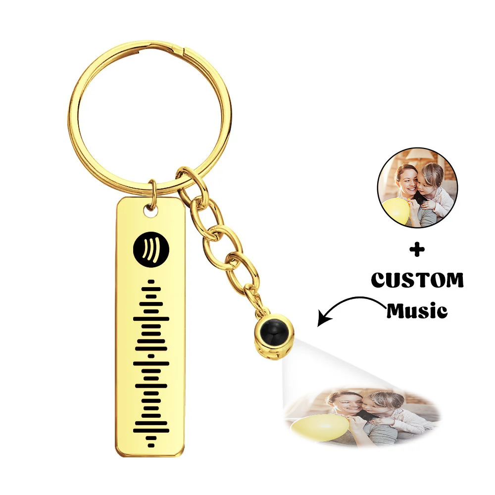 Custom Projection Spotify Code Keychain Metal Keychain Funny Keychain Mother's Day Gift For Mom - soufeelmy