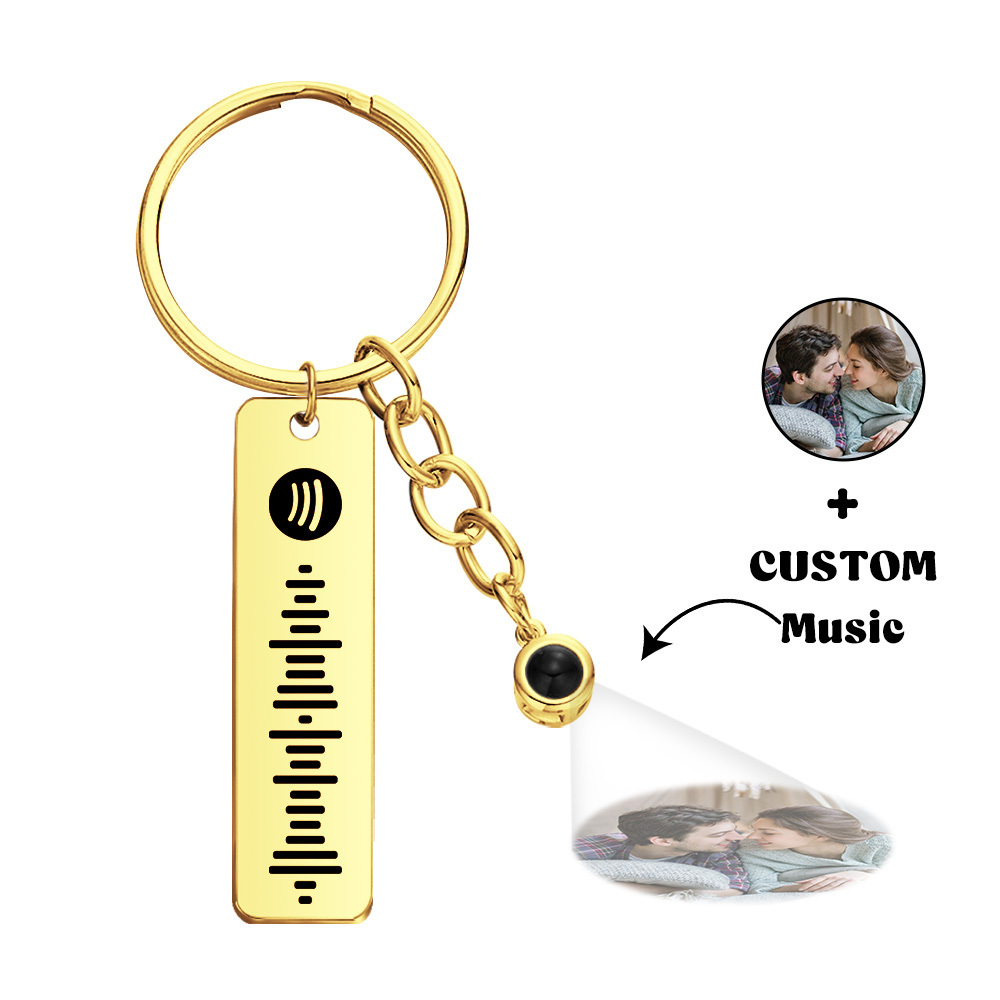 Custom Projection Spotify Code Keychain Metal Keychain Funny Keychain Gift for Her