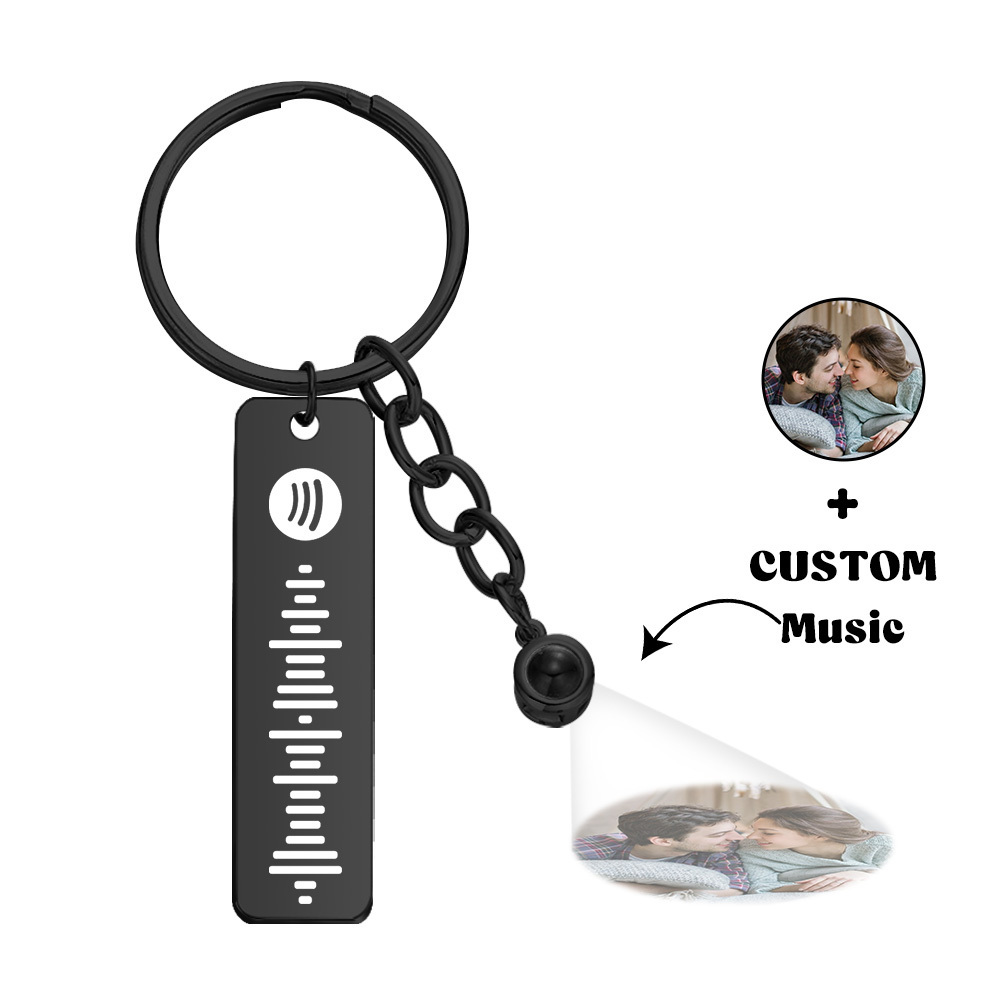Custom Projection Spotify Code Keychain Metal Keychain Funny Keychain Gift for Her