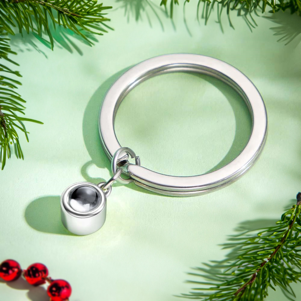 Custom Photo Projection Keychain Personalized Key Ring Exquisite Christmas Gifts For Couple - soufeelmy