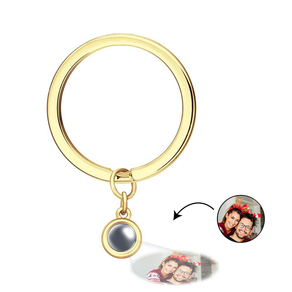 Custom Photo Projection Keychain Personalized Key Ring Exquisite Christmas Gifts For Couple - soufeelmy
