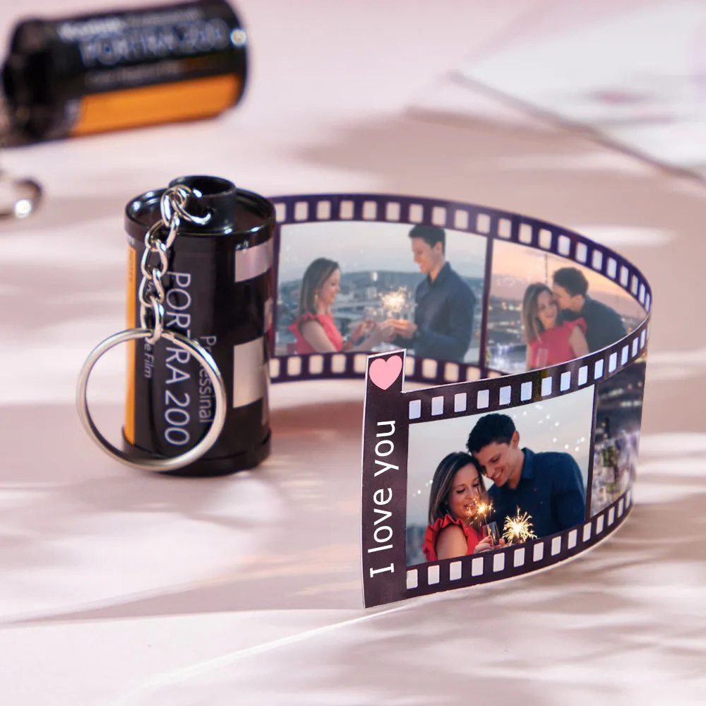 Custom Text For The Film Roll Keychain Personalized Picture Keychain with Reel Album Customized Gift for Christmas