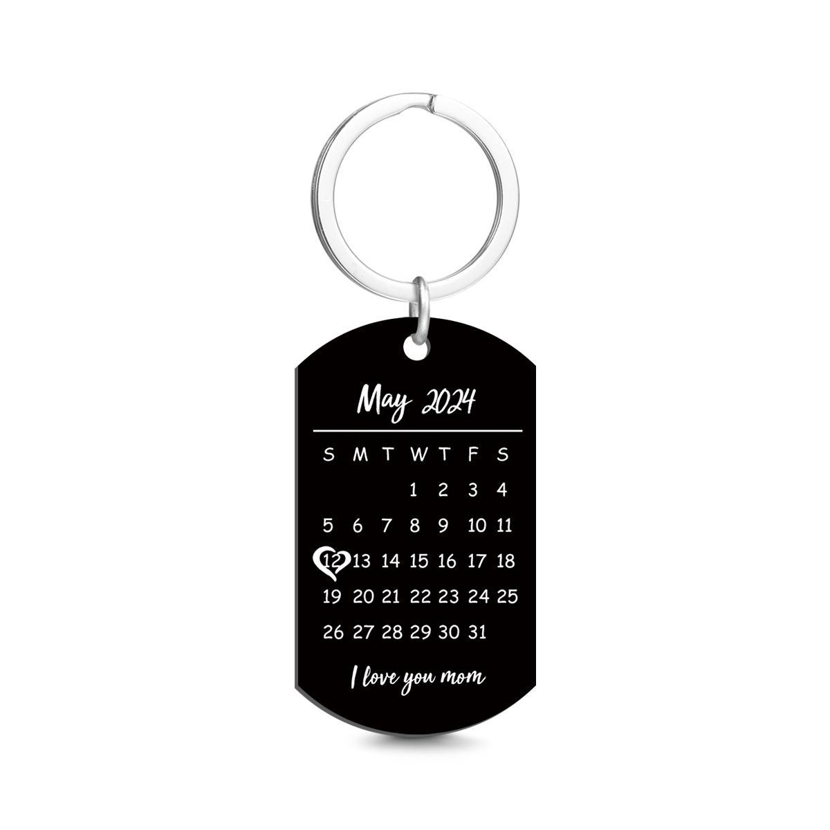Custom Keychain Photo Calendar Keychain Tag Keychain Gift for Mother - soufeelmy