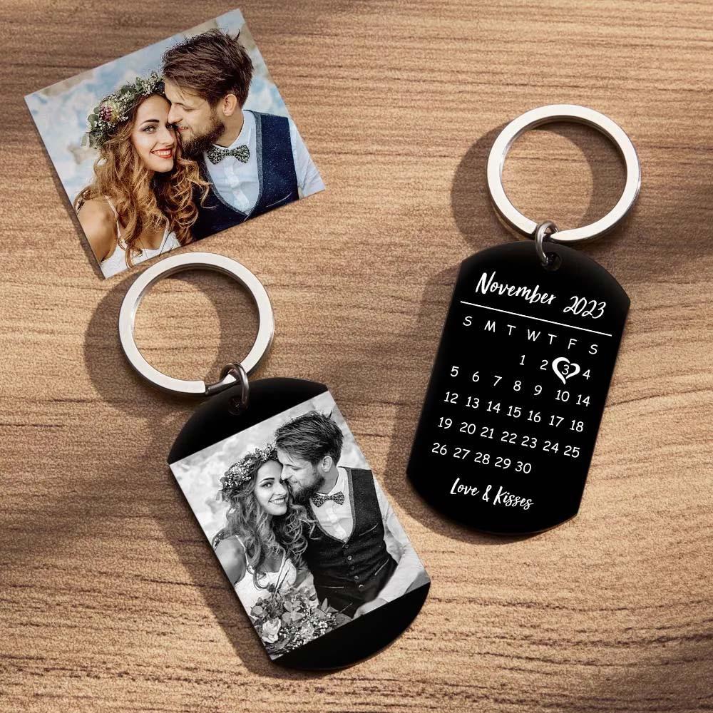 Custom Keychain Photo Calendar Keychain Tag Keychain Gift For Newly Married Couples