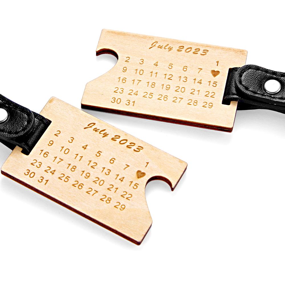 Date to Remember Keychain Pair Two Custom Engraved Keychains - soufeelmy