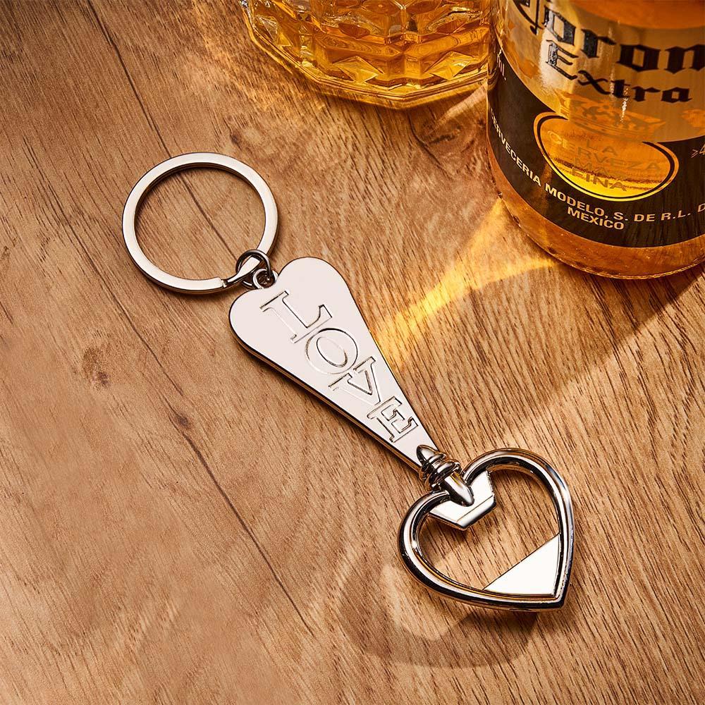 Personalized LOVE Heart Shaped Bottle Opener Key Tag Perfect Gift for any SOUFEEL Fan - soufeelmy