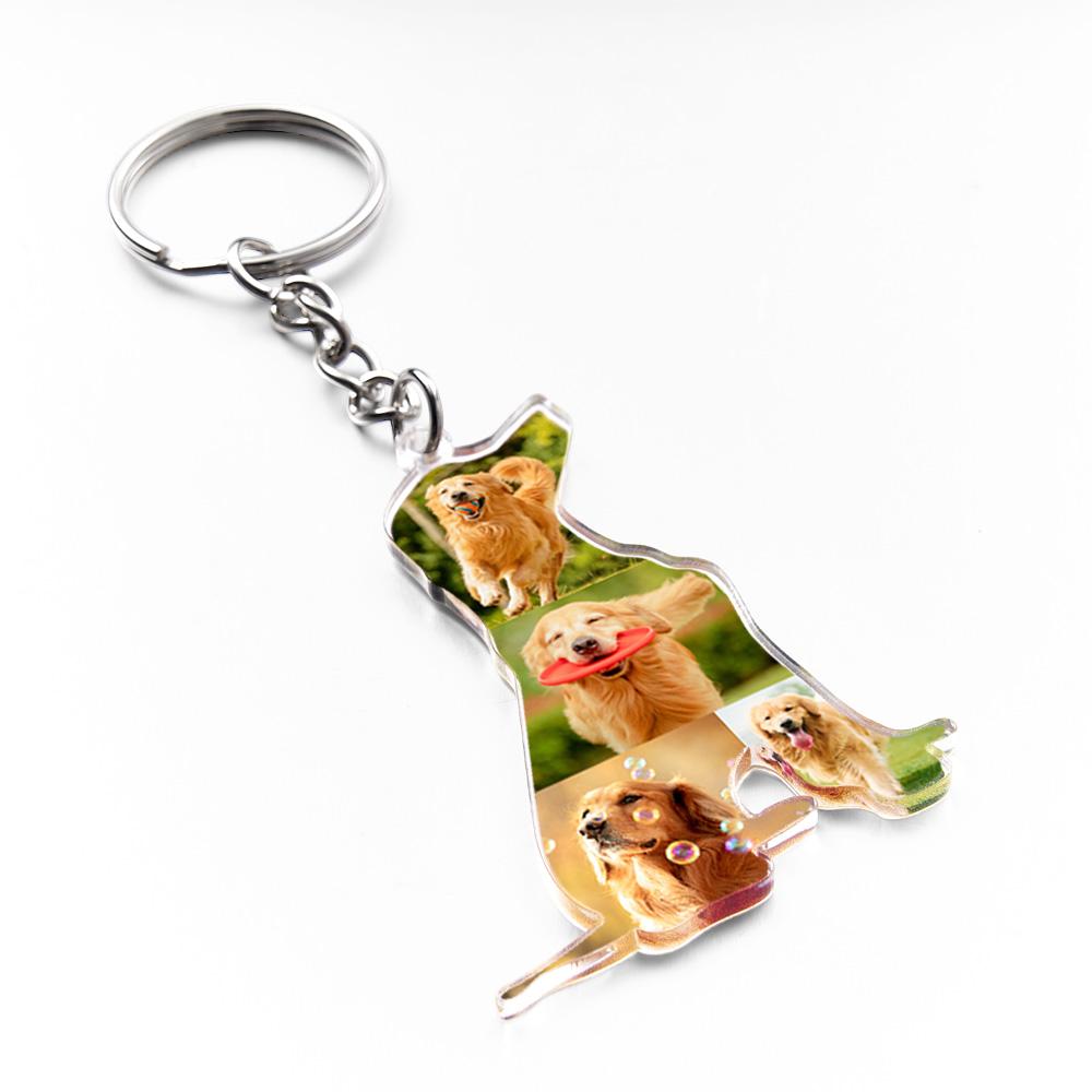 Custom Dog Collage Photo Keychain Animal Photo Key Chain Accessories Custom Gift for Dog Lover - soufeelmy