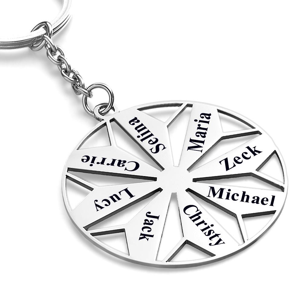 Personalized Family Name Keychains Engraved 1-8 Names Keychain Friendship Keychains Sorority Key Chain - soufeelmy