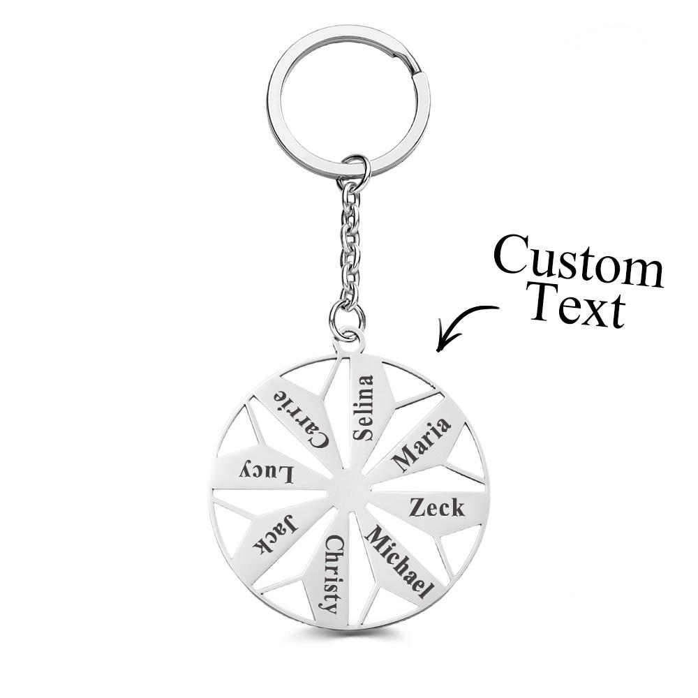Personalized Family Name Keychains Engraved 1-8 Names Keychain Friendship Keychains Sorority Key Chain - soufeelmy