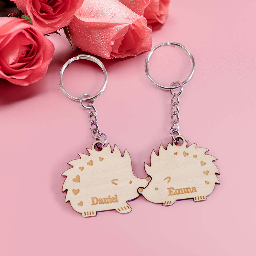 Personalized Couple Matching Keychain Custom Matching Hedgehogs Keychain Valentine's Day Gifts for Lover - soufeelmy