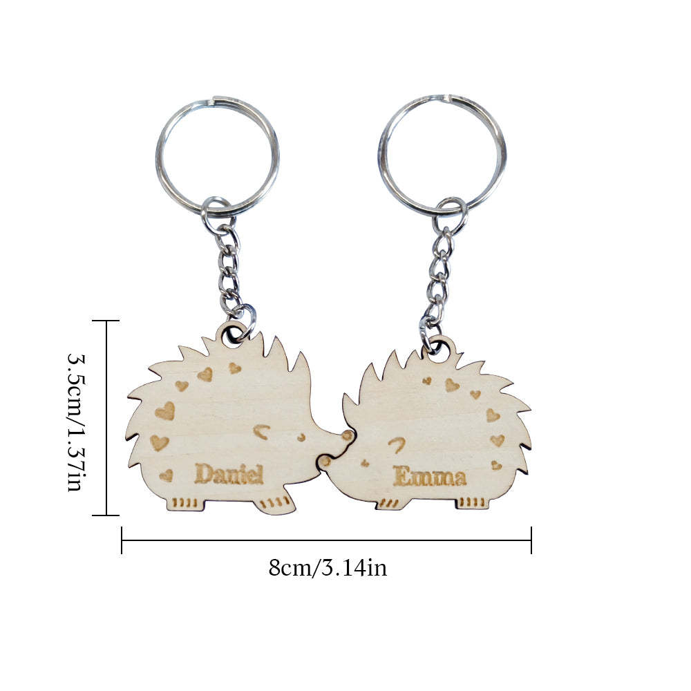 Personalized Couple Matching Keychain Custom Matching Hedgehogs Keychain Valentine's Day Gifts for Lover - soufeelmy