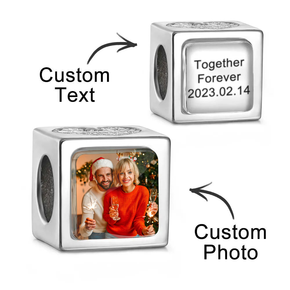 Custom Photo Engraved Charm Square Heart Diamond Romantic Gifts for Christmas - soufeelmy