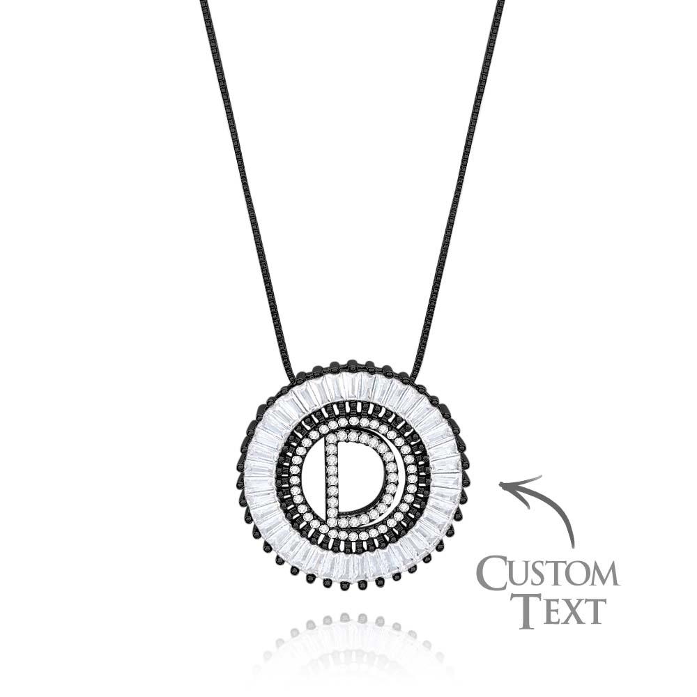 Custom Initial Letter Diamond Necklace Sunburst Hip Hop Necklace For Him - soufeelmy