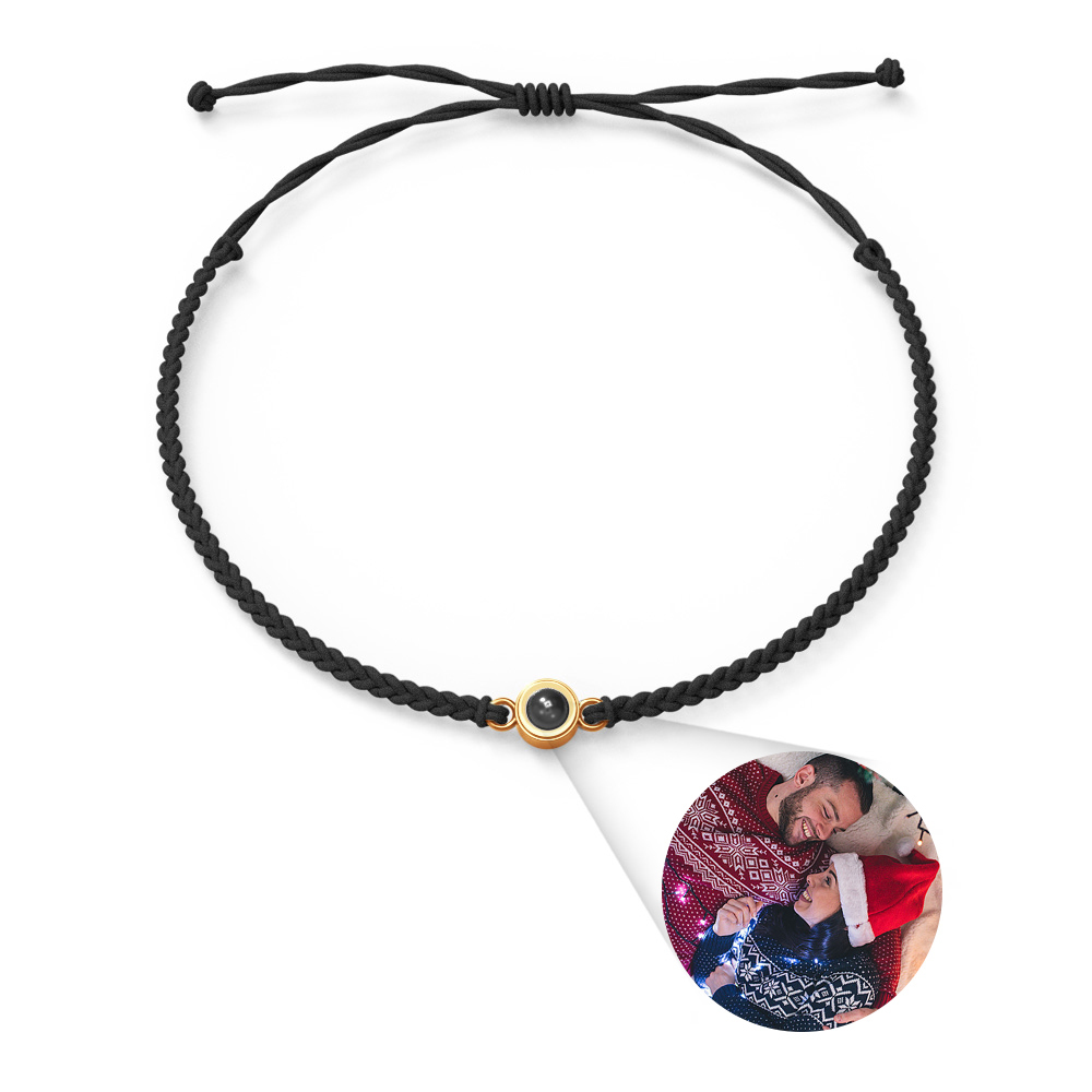 Custom Projection Photo Circle Bracelet, Personalized Picture Inside Jewelry, Custom Christmas Gifts - soufeelmy