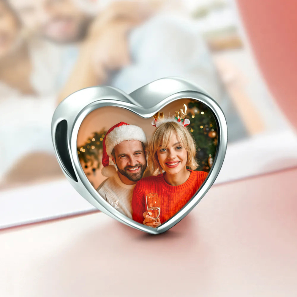 Custom Photo Charm Engraved Heart  Picture Charm Gifts for Christmas - soufeelmy