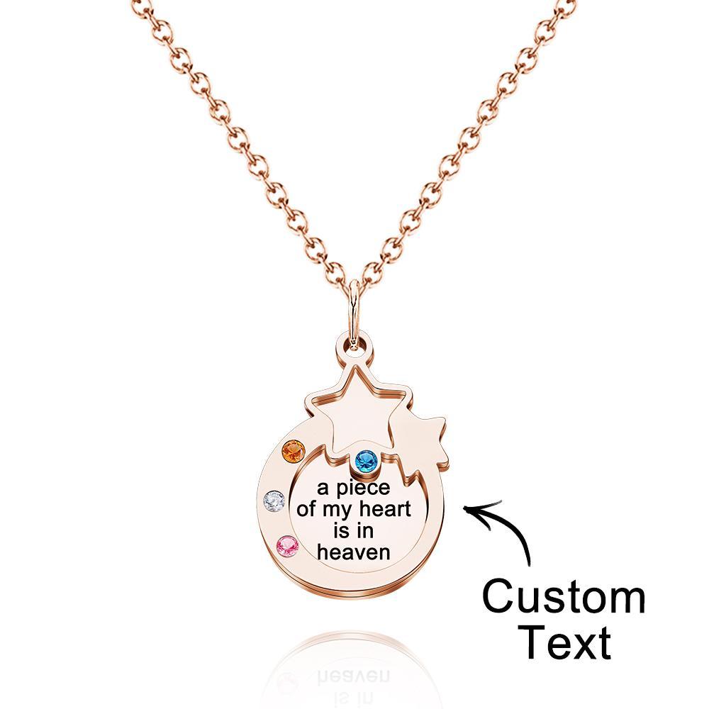 Custom Engraved Birthstone Necklace Double Layer Creative Gifts - soufeelmy