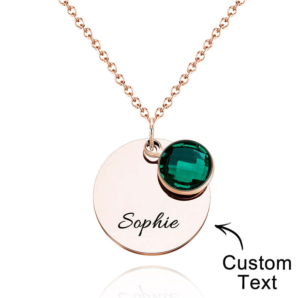 Custom Engraved Birthstone Necklace Romantic Gifts for Girlfriend - soufeelmy