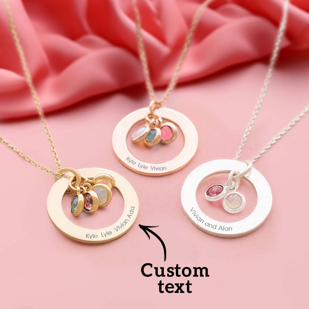 Personalized Birthstone Necklace Custom Necklace Gift for Her - soufeelmy