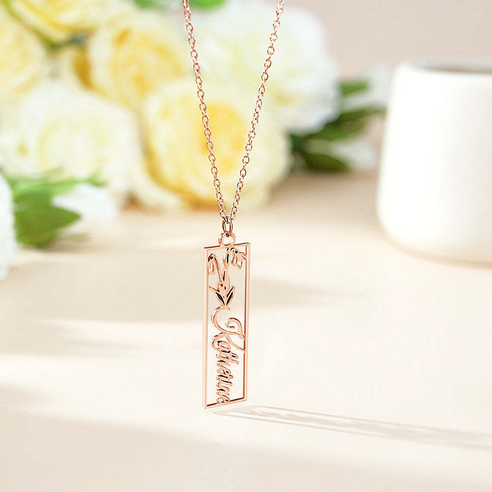 Personalized Birth Flower Name Necklace Bride Bridesmaid Gift for Women - soufeelmy