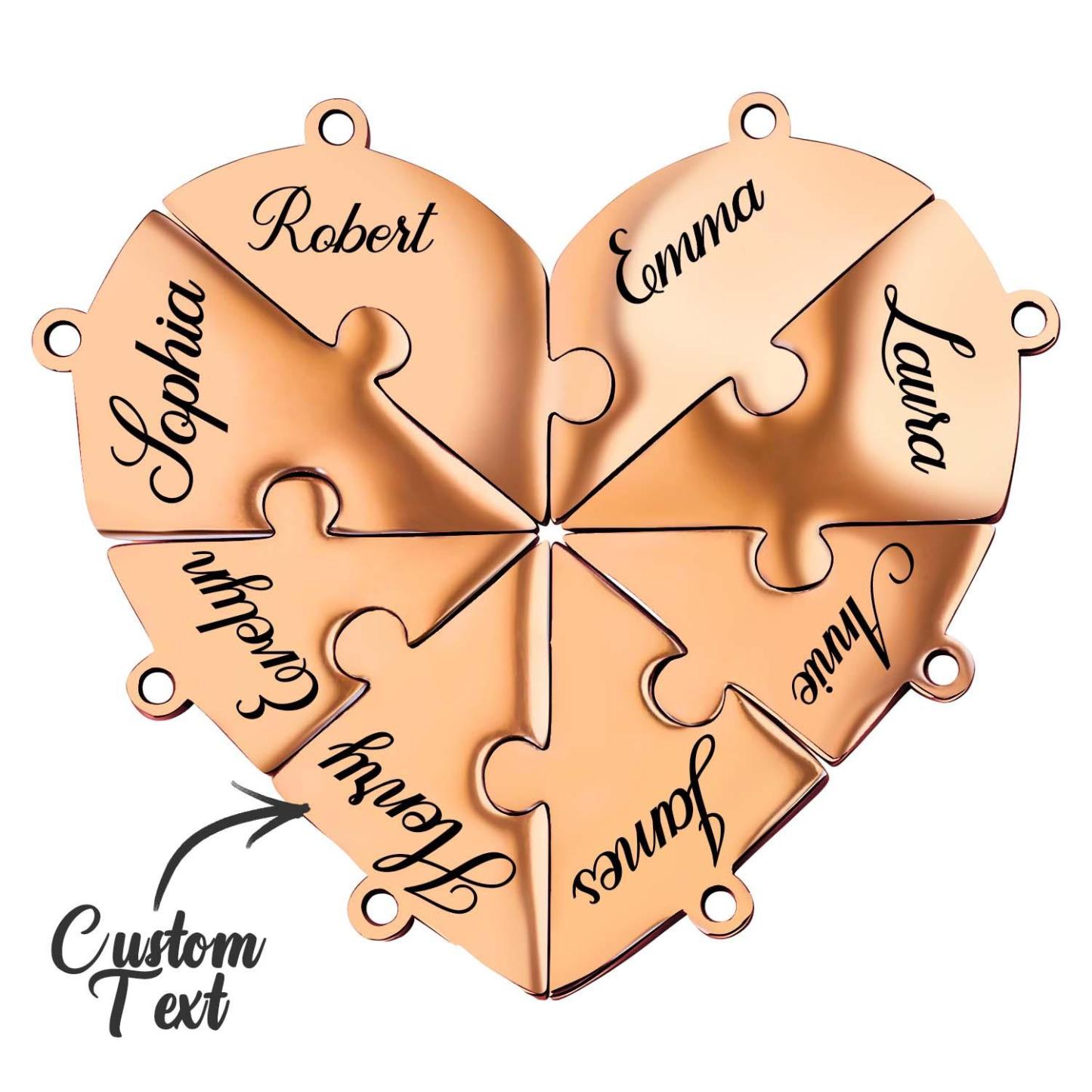 Personalized Friend Group Necklaces, Custom Name Engraved Puzzle Piece, Best Friend Gift - soufeelmy