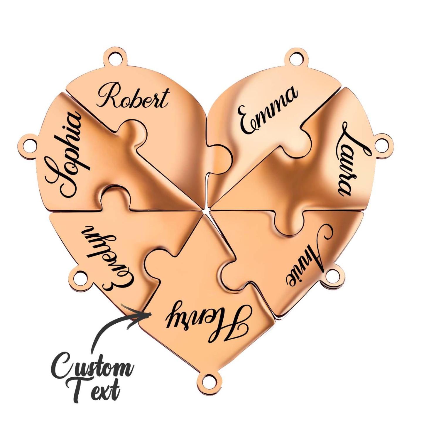 Personalized Friend Group Necklaces, Custom Name Engraved Puzzle Piece, Best Friend Gift - soufeelmy
