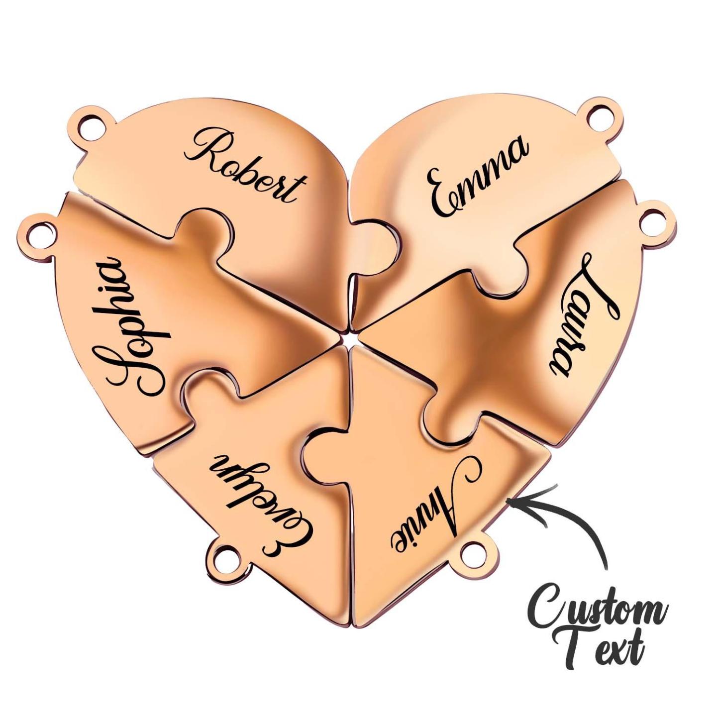 Personalized Friend Group Necklaces, Custom Name Engraved Puzzle Piece, Best Friend Gift - soufeelmy