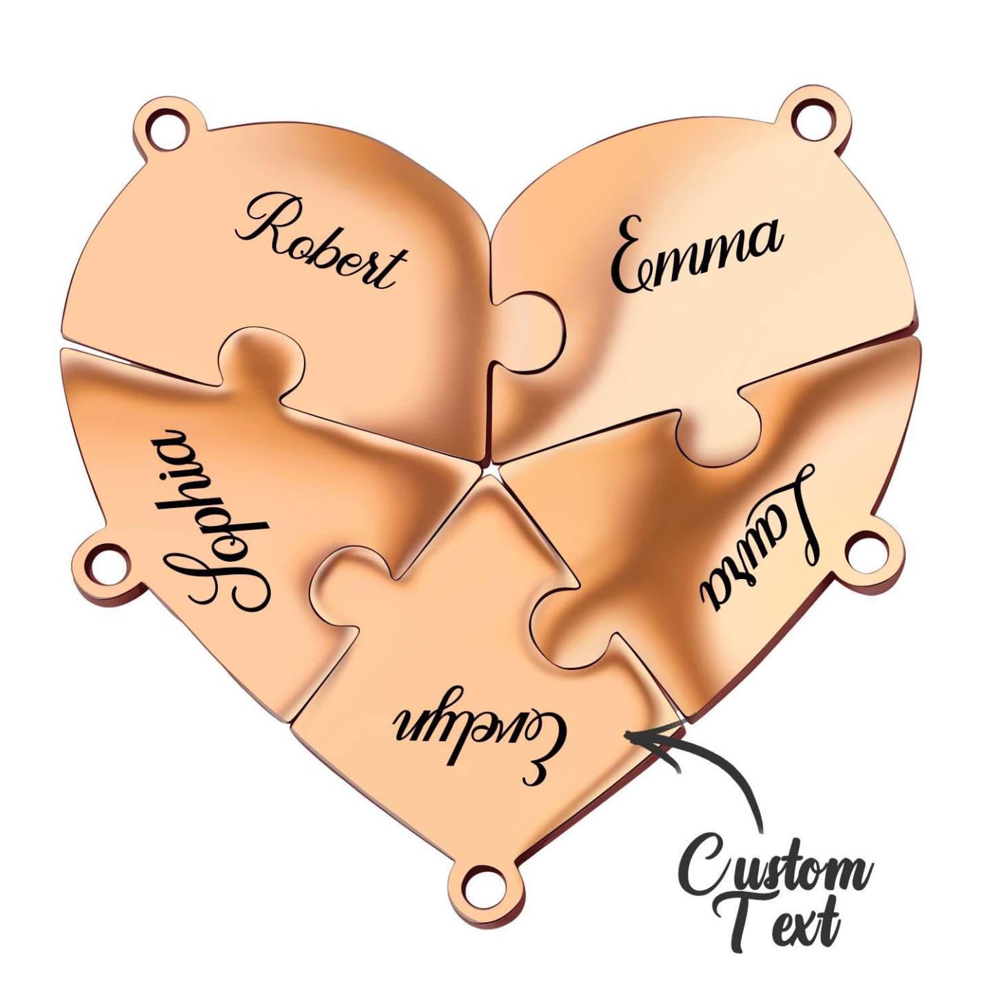 Personalized Friend Group Necklaces, Custom Name Engraved Puzzle Piece, Best Friend Gift - soufeelmy