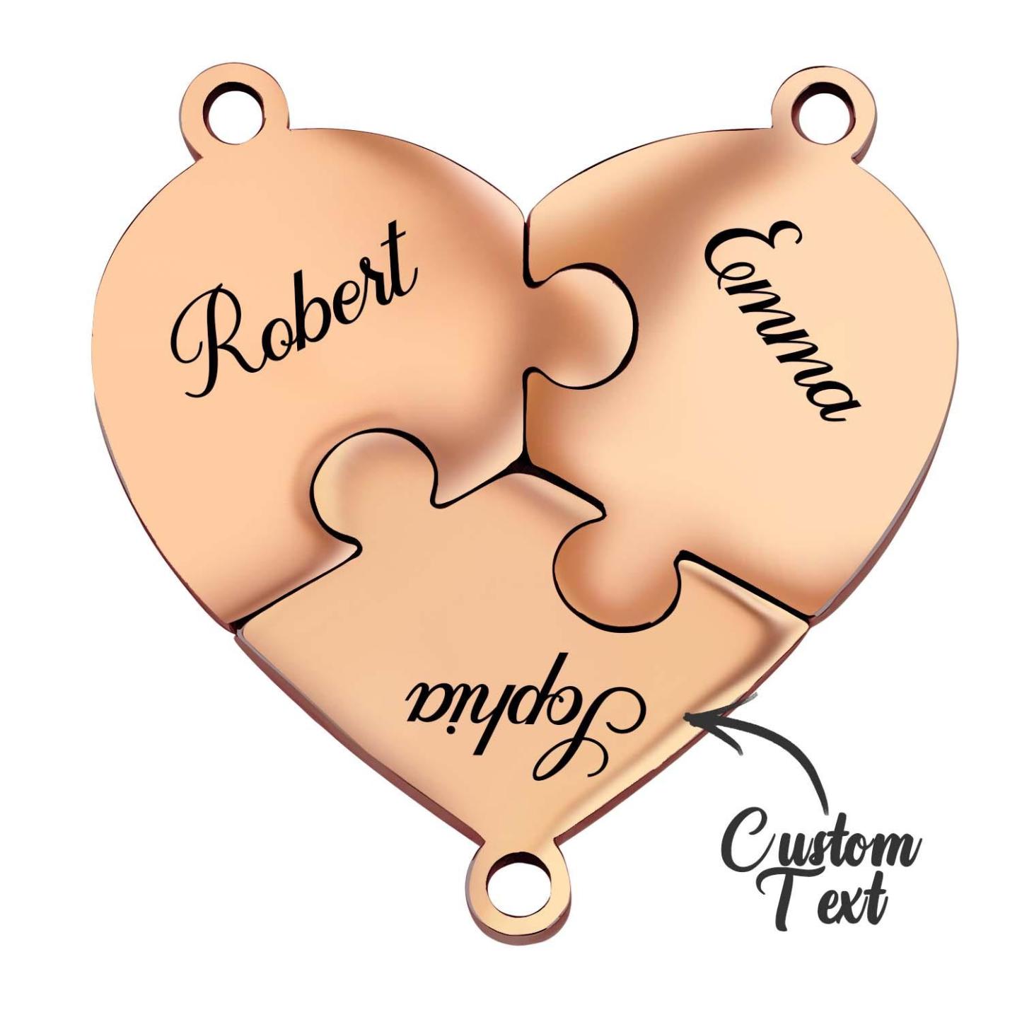 Personalized Friend Group Necklaces, Custom Name Engraved Puzzle Piece, Best Friend Gift - soufeelmy