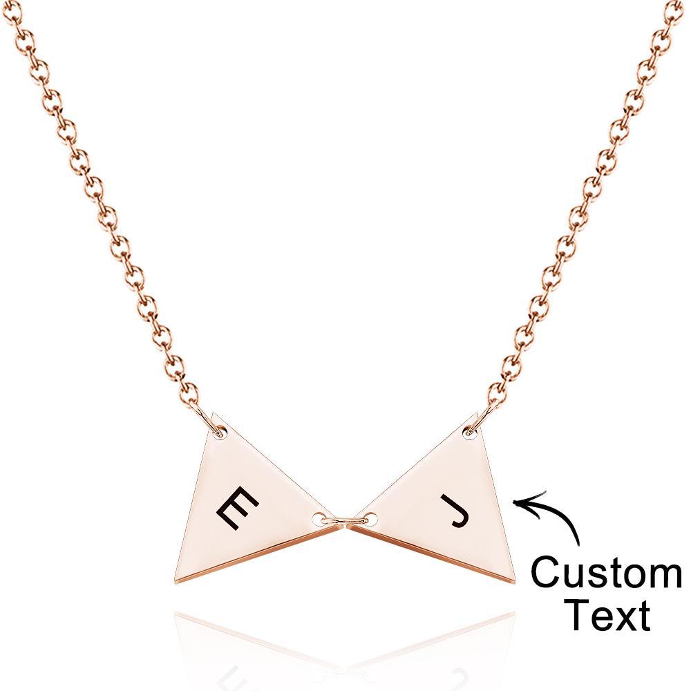 Custom Initial Triangle Necklace Triangle Tags Bridesmaid Gift Wedding Gift Best Friends Birthday Gifts for Her - soufeelmy