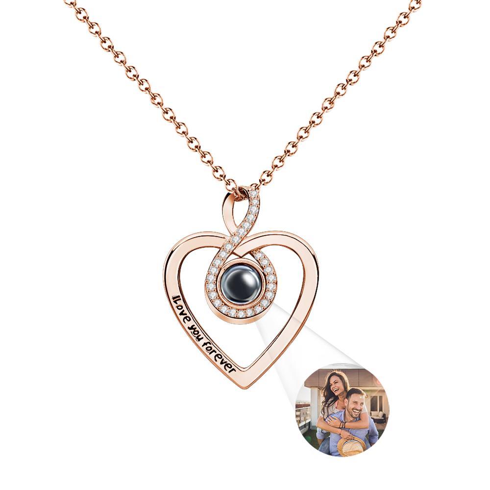 Custom Projection Engraved Necklace Infinite Love Gift for Her - soufeelmy
