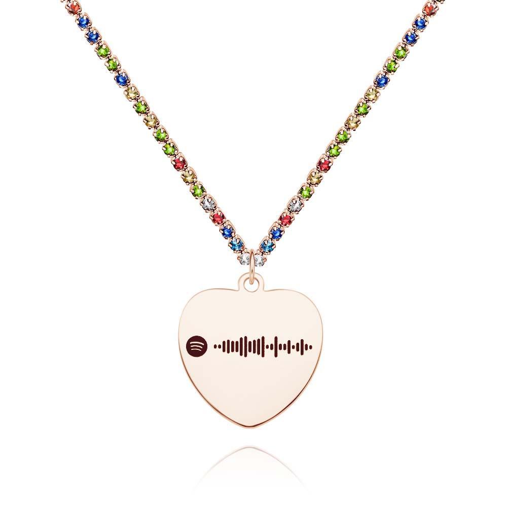 Custom Spotify Code Necklace Tennis Chain Engraved Necklace Gifts For Couple's - soufeelmy