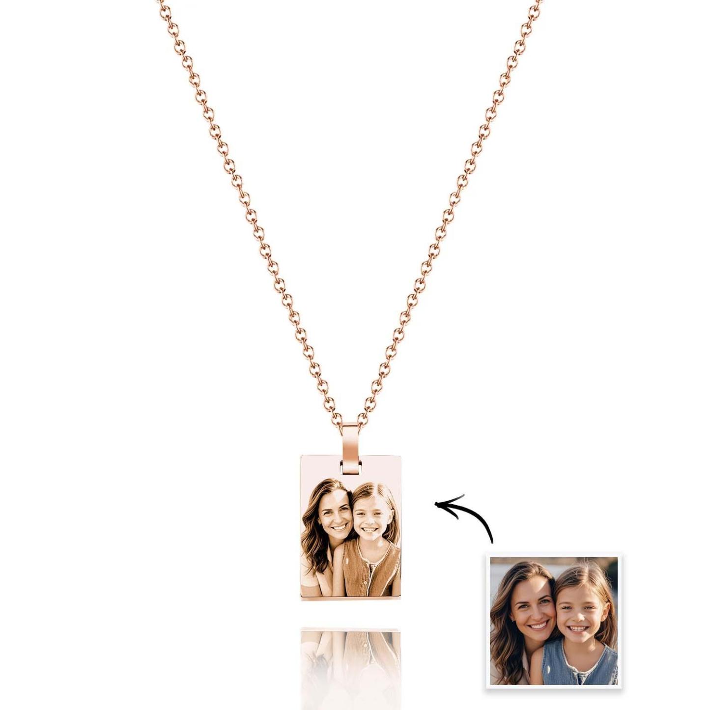 Custom Photo Necklace Shadow Engraved Necklace Mother's Day Gifts - soufeelmy