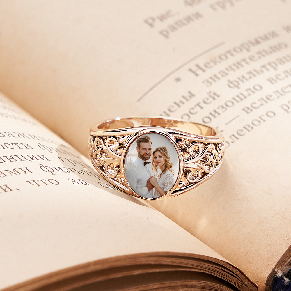 Custom Cutout Photo Rings Personalized Photo Jewelry Valentine's Day Gifts for Couple - soufeelmy