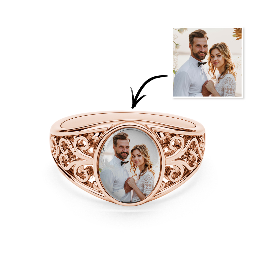 Custom Cutout Photo Rings Personalized Photo Jewelry Valentine's Day Gifts for Couple - soufeelmy