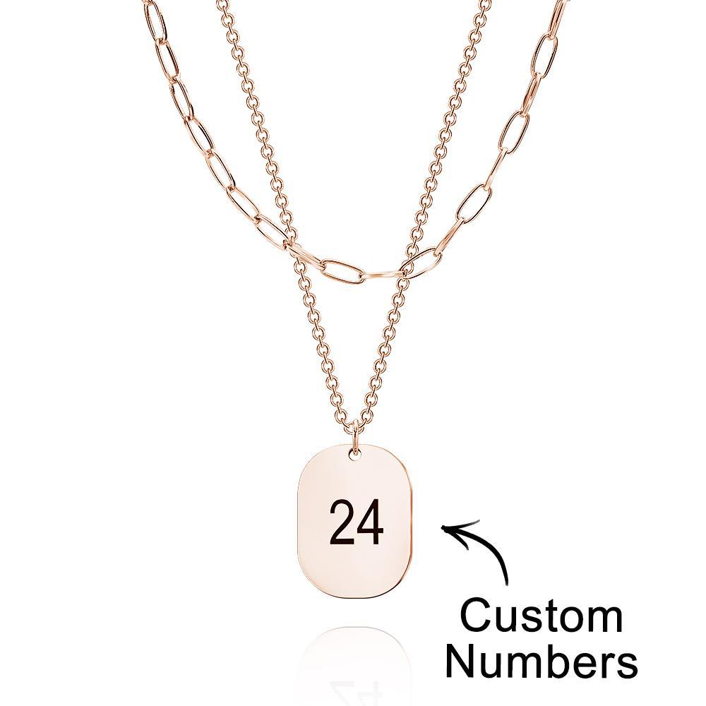 Layered Custom Necklace Engraved Necklace Anniversary Gifts - soufeelmy