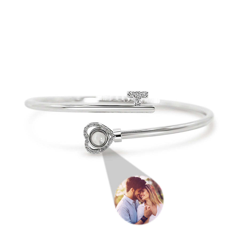 Personalized Photo Projection Bracelet Heart Adjustment Bracelet Gift for Her - soufeelmy