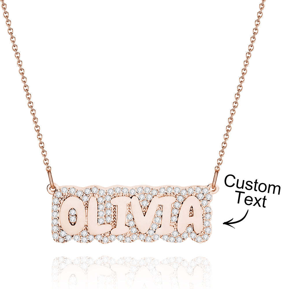 Custom Diamond Name Necklace Bubble Creative Gift - soufeelmy