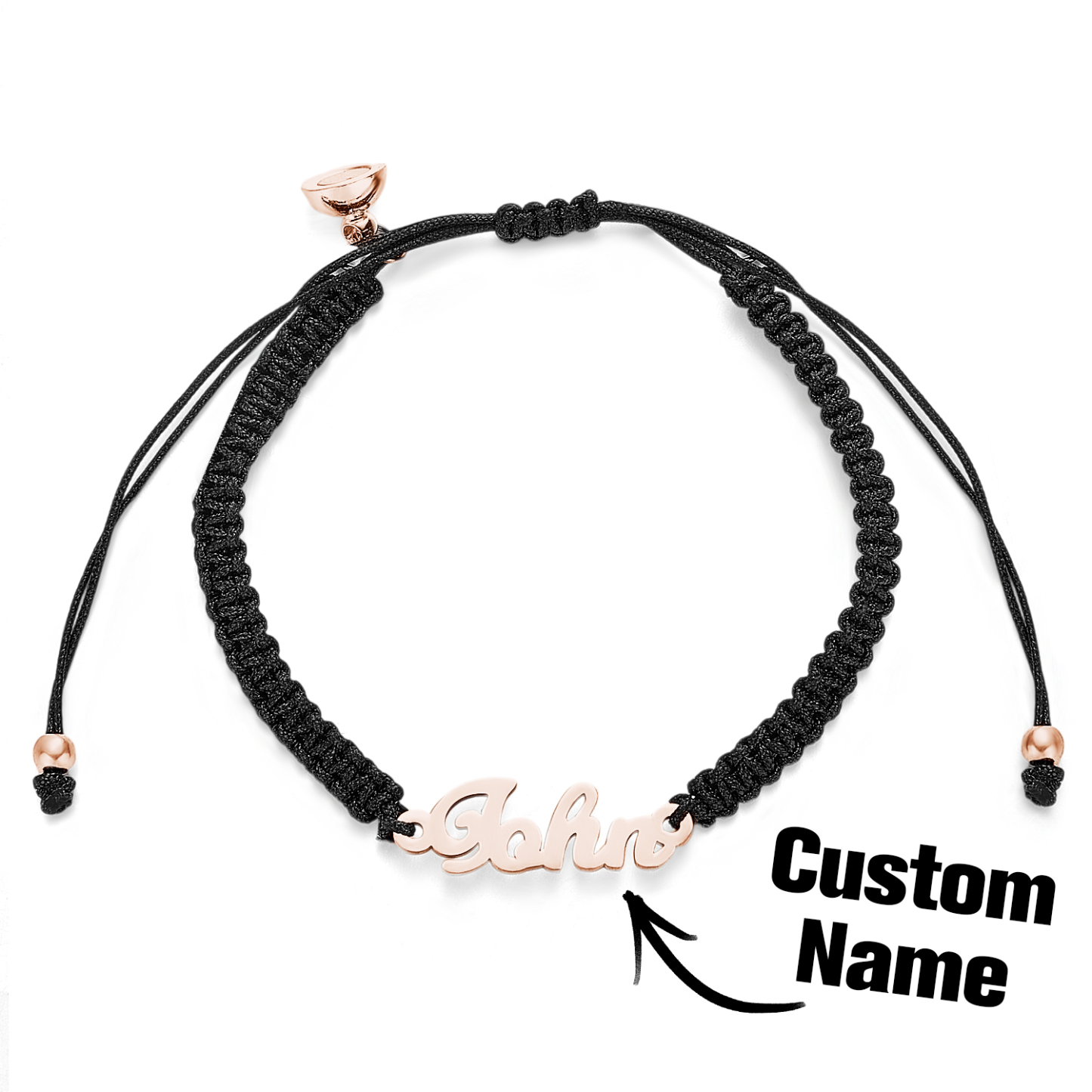 Custom Braided Name Bracelet with Heart Personalized Couple Heart Bracelet Unisex Adjustable Bracelet Couple Gifts - soufeelmy