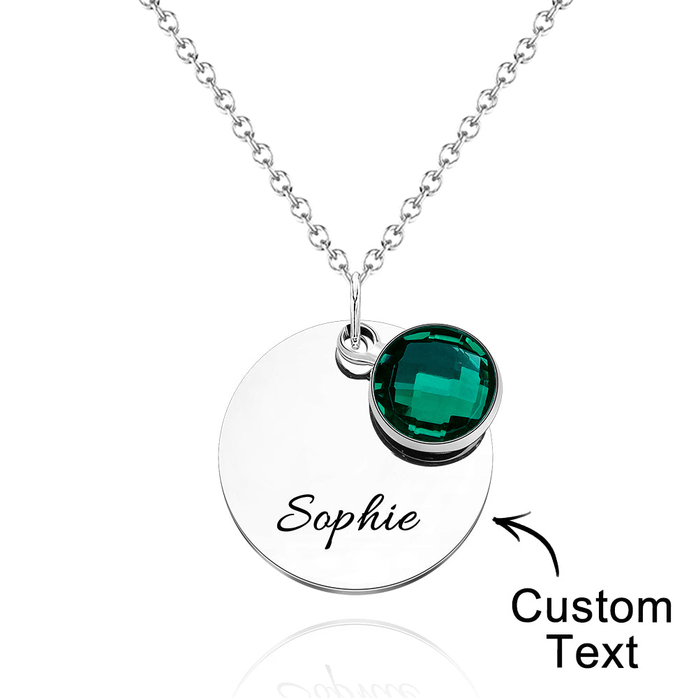 Custom Engraved Birthstone Necklace Romantic Gifts for Girlfriend - soufeelmy