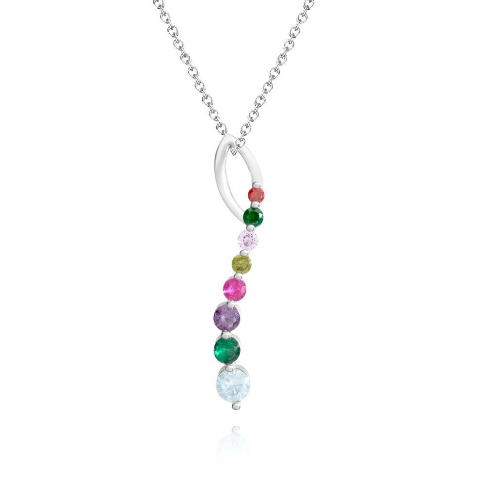 Personalized Birthstone Necklace Creative Colorful Pendant Jewelry For Her - soufeelmy