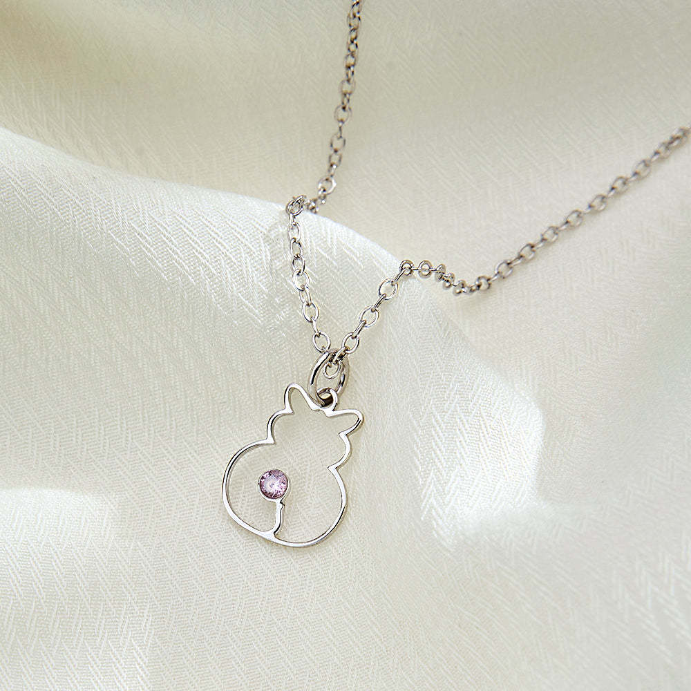 Custom Cat Necklace with Birthstone Necklace Birthday Anniversary Gift for Pet Lover - soufeelmy