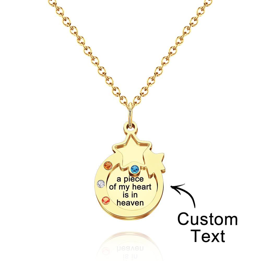 Custom Engraved Birthstone Necklace Double Layer Creative Gifts - soufeelmy