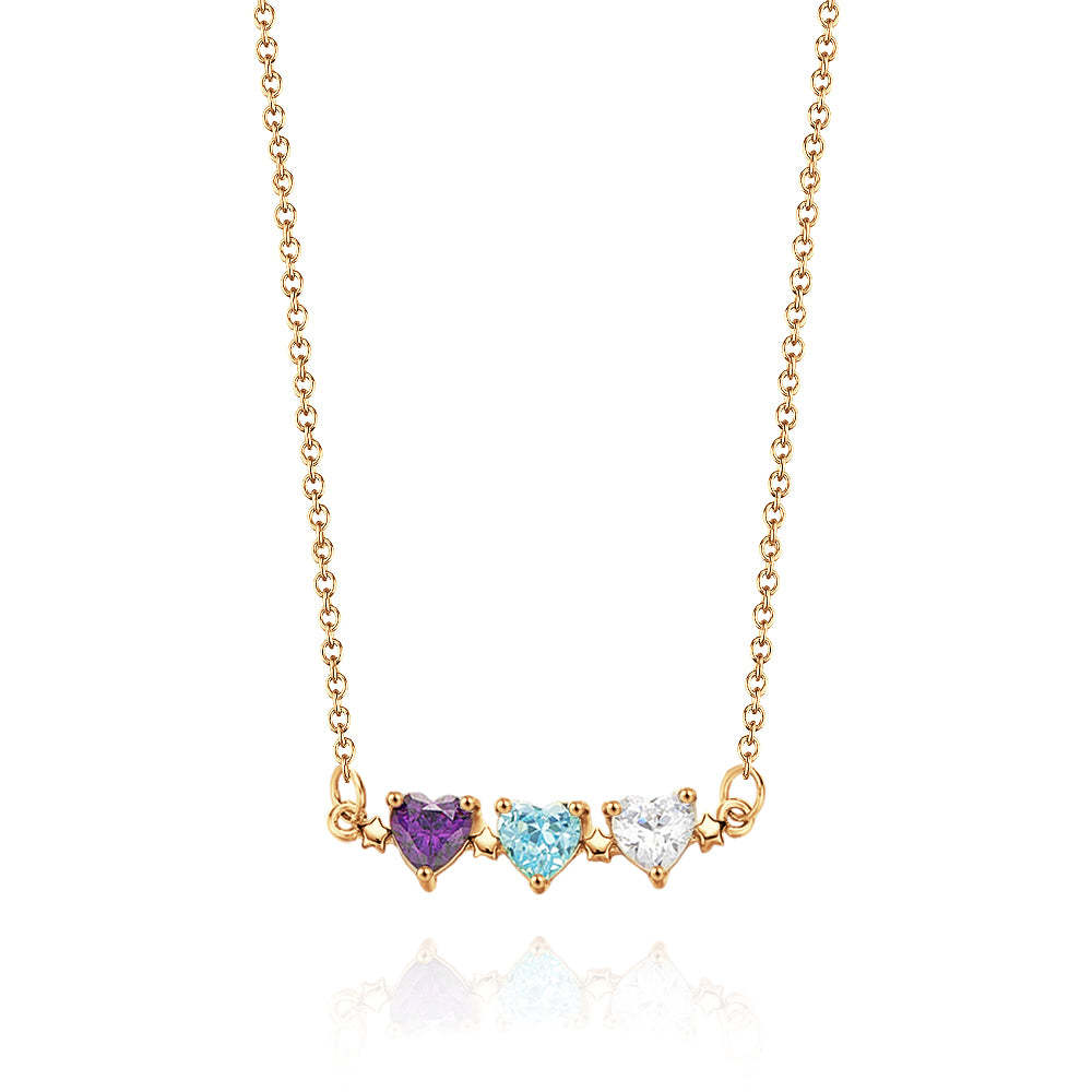 Personalized Heart-Shaped Birthstone Necklace Anniversary Birthday Gift for Her - soufeelmy