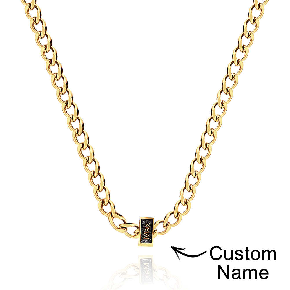 Engravable Cuban Link Chain Personalized Name Necklace Gift For Him - soufeelmy