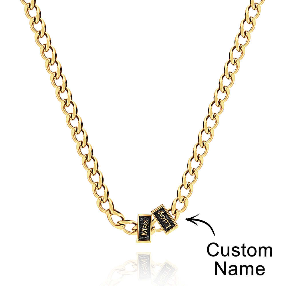 Engravable Cuban Link Chain Personalized Name Necklace Gift For Him - soufeelmy