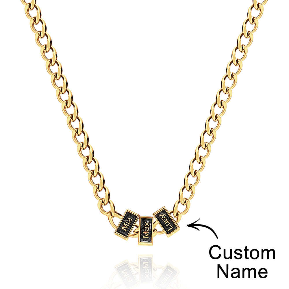 Engravable Cuban Link Chain Personalized Name Necklace Gift For Him - soufeelmy
