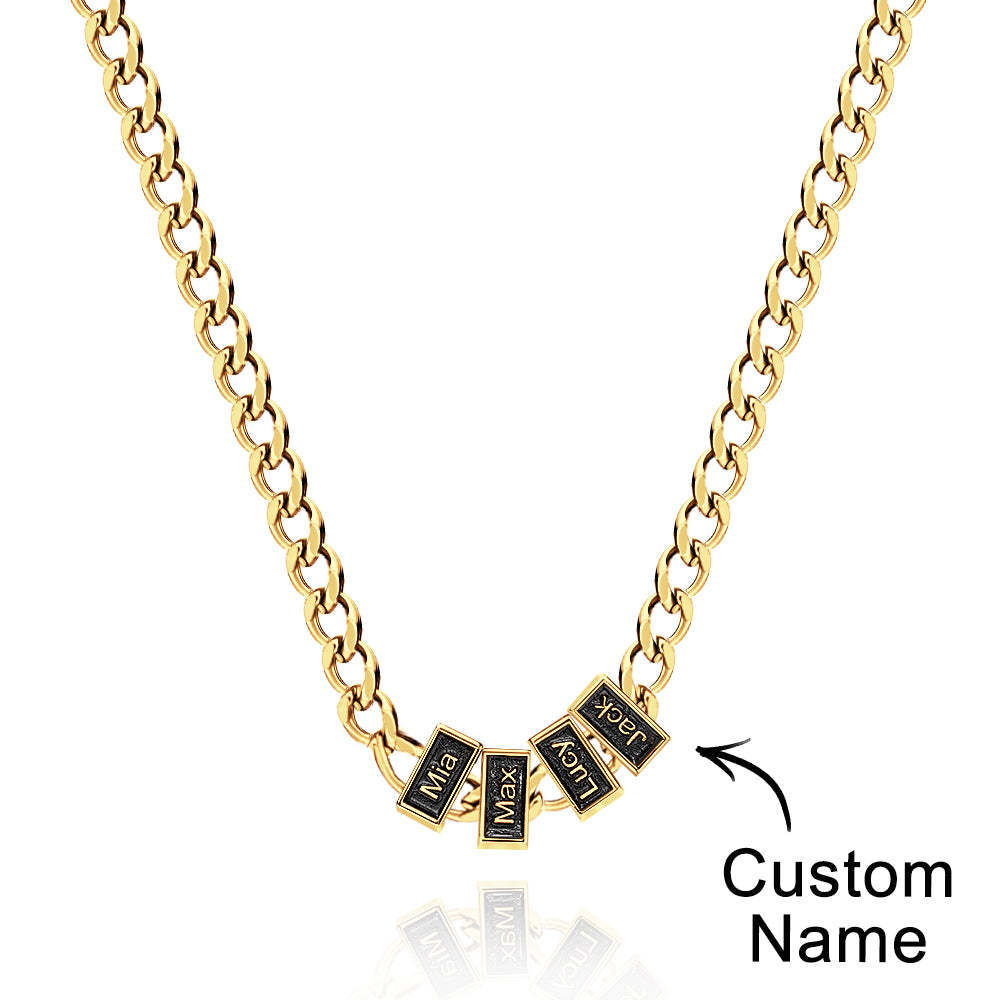 Engravable Cuban Link Chain Personalized Name Necklace Gift For Him - soufeelmy
