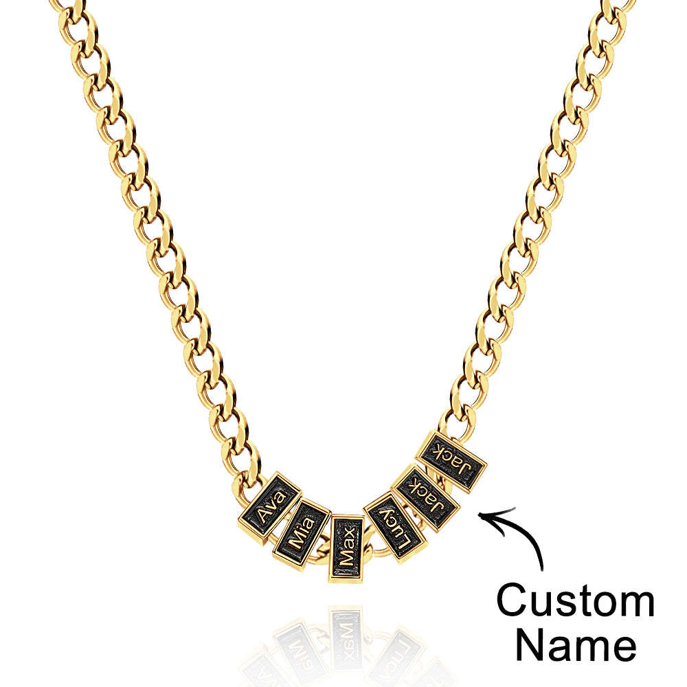 Engravable Cuban Link Chain Personalized Name Necklace Gift For Him - soufeelmy
