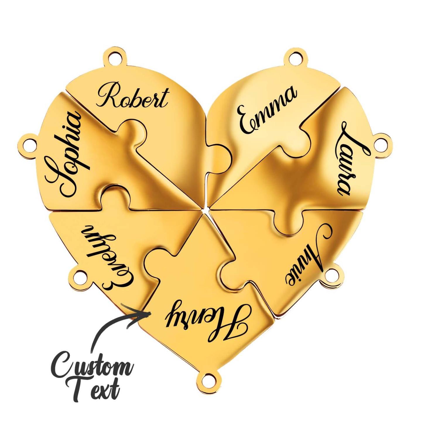Personalized Friend Group Necklaces, Custom Name Engraved Puzzle Piece, Best Friend Gift - soufeelmy
