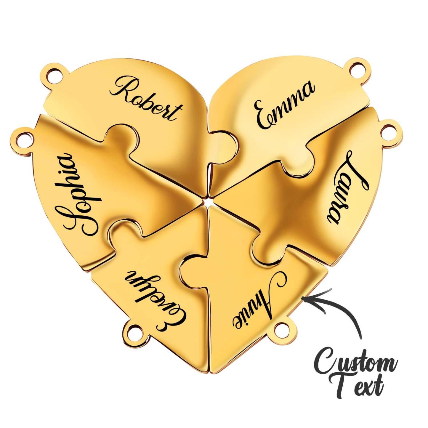 Personalized Friend Group Necklaces, Custom Name Engraved Puzzle Piece, Best Friend Gift - soufeelmy
